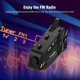 Freedconn New Motocycle Helmet Waterproof and Wireless Bluetooth R1 Plus E 1000M Intercom Headset with Stereo Music