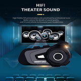 Martian Motocycle Helmet Wireless Waterproof Bluetooth Headset BlueT-S2 /6 Riders Intercom/1000M Intercom/FM Radio/Moto Biking & Skiiing/2 in 1 Microphone/