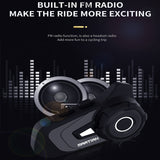 Martian Motocycle Helmet Wireless Waterproof Bluetooth Headset BlueT-S2 /6 Riders Intercom/1000M Intercom/FM Radio/Moto Biking & Skiiing/2 in 1 Microphone/
