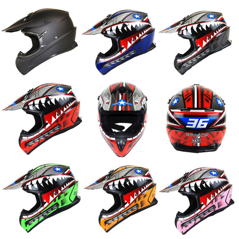 1Storm Adult Motocross Helmet BMX MX ATV Dirt Bike Downhill Mountain Bike Helmet Racing Style: HKY_SC09S