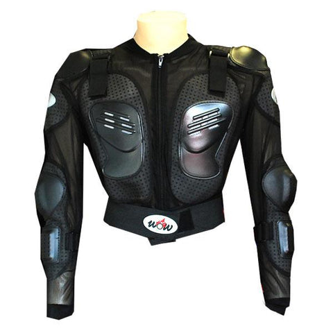 WOW Motorcycle Motocross Bike Guard Protecto Youth Kids Body Armor Black